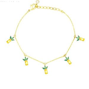 Copper Tropical Fruit Chain Anklet Bracelet